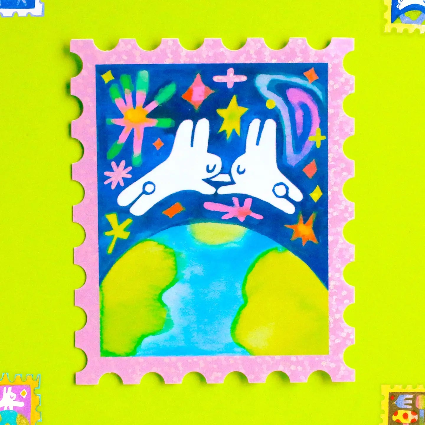 Odd Rabbits • Love Across the Universe Glitter Vinyl Sticker