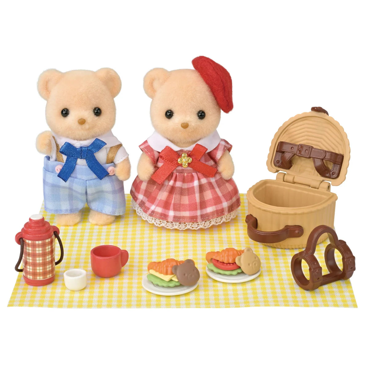 Calico Critters • Sylvanian Families, Biscuit Bear Siblings - Picnic Lunch Set, Imported Japan