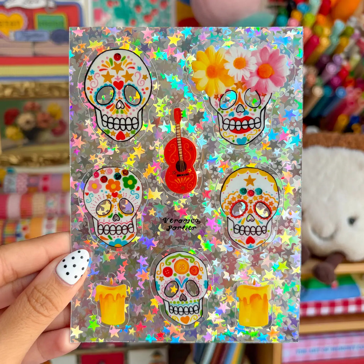 Veronica Porlier • Dia De Los Muertos Holographic Sticker Sheet