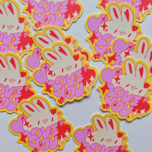 Tabetaaii • Love You Bunny Vinyl Sticker