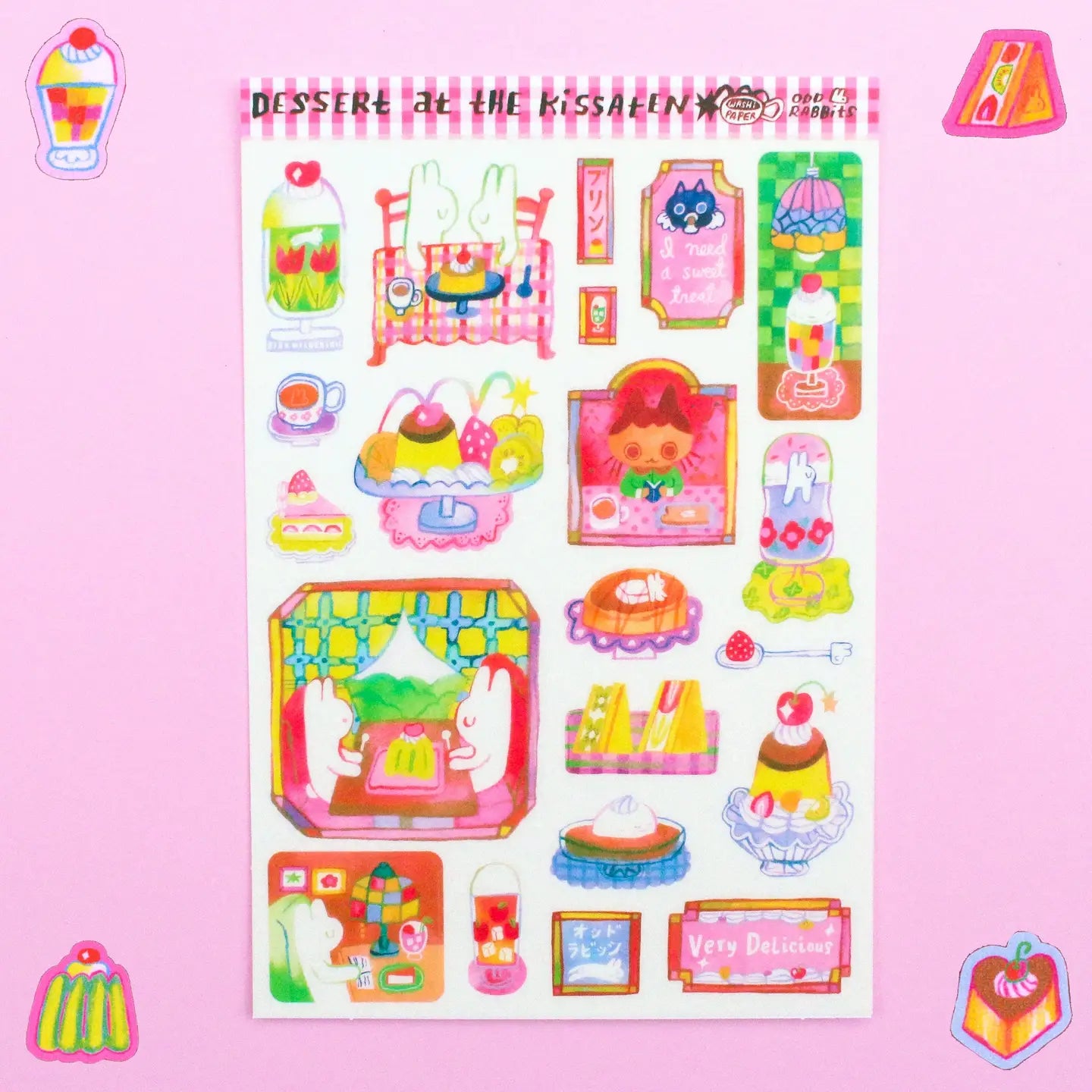 Odd Rabbits • Dessert at the Kissaten Washi Sticker Sheet