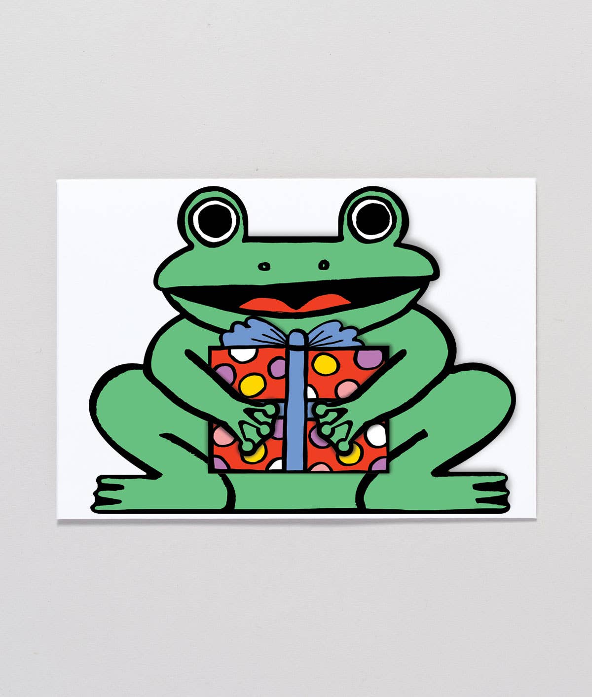 'Frog with Mini Card' Greeting Card