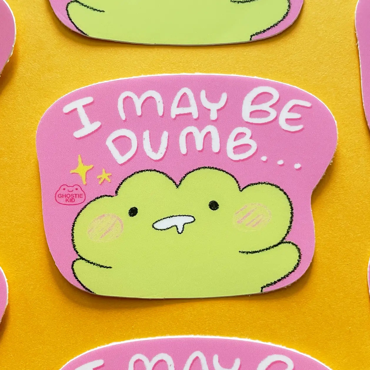 Ghostiekid • I May Be Dumb Frog Vinyl Sticker