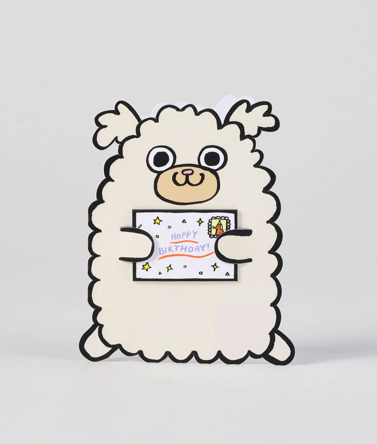 'Dog with Mini Card' Greeting Card