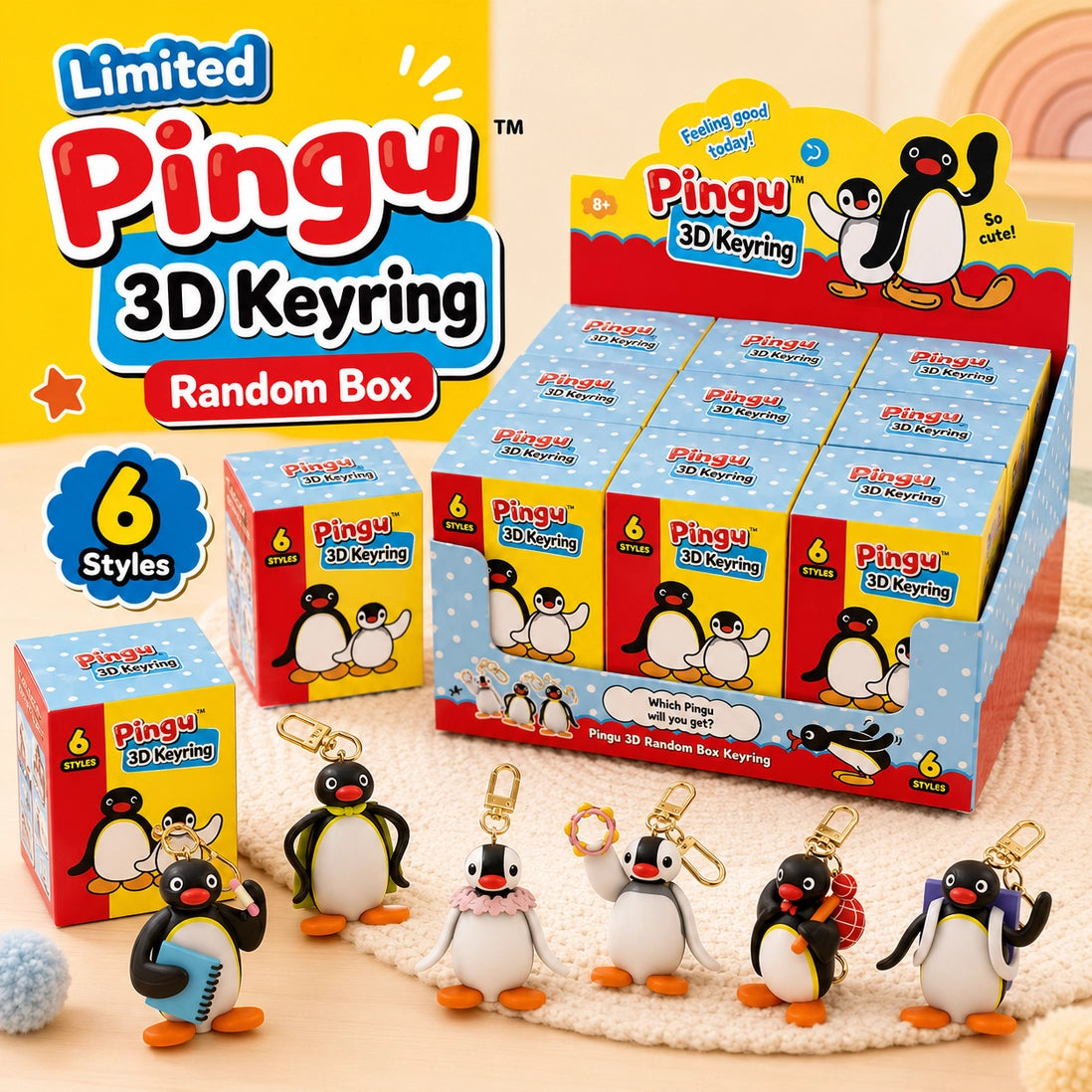 Pingu • Figure Keychain Blind Box, Imported S Korea