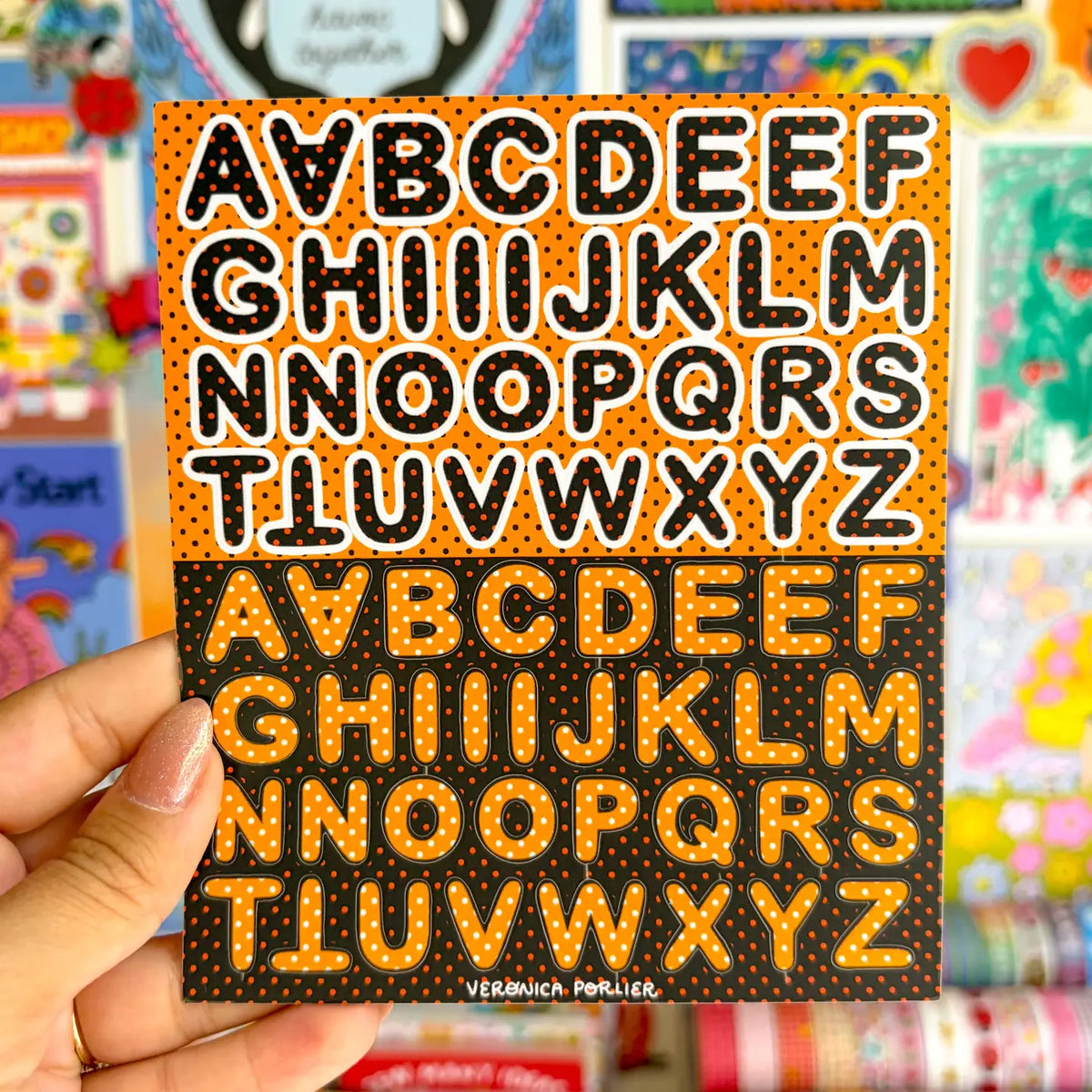 Veronica Porlier • Halloween Polka Dot Alphabet Sticker Sheet