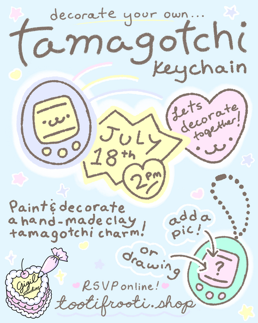 ⋆｡‧˚ʚ𓊆 decorate your own tamagotchi keychain workshop 𓊇ɞ˚‧｡⋆