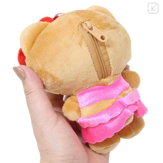 Sanrio • Tan Hello Kitty Mini Plush Pouch Keychain Carabiner, Imported Japan