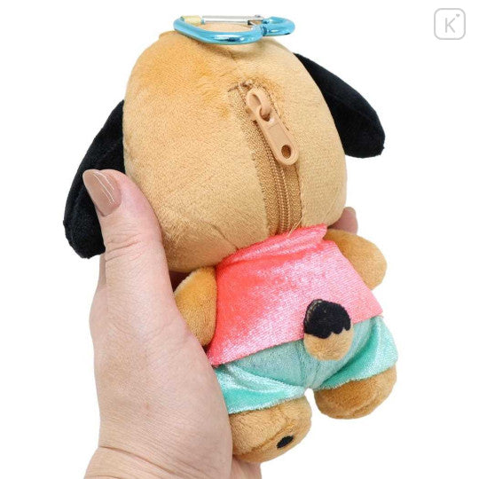 Sanrio • Tan Pochacco Mini Plush Pouch Keychain Carabiner, Imported Japan