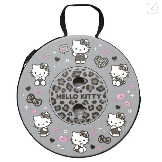 Sanrio • Leopard Print Goth Hello Kitty Telescopic Stool Folding Chair, Imported Japan