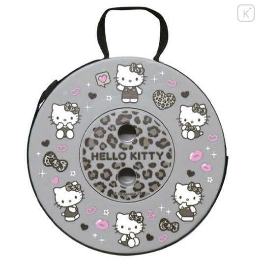 Sanrio • Leopard Print Goth Hello Kitty Telescopic Stool Folding Chair, Imported Japan