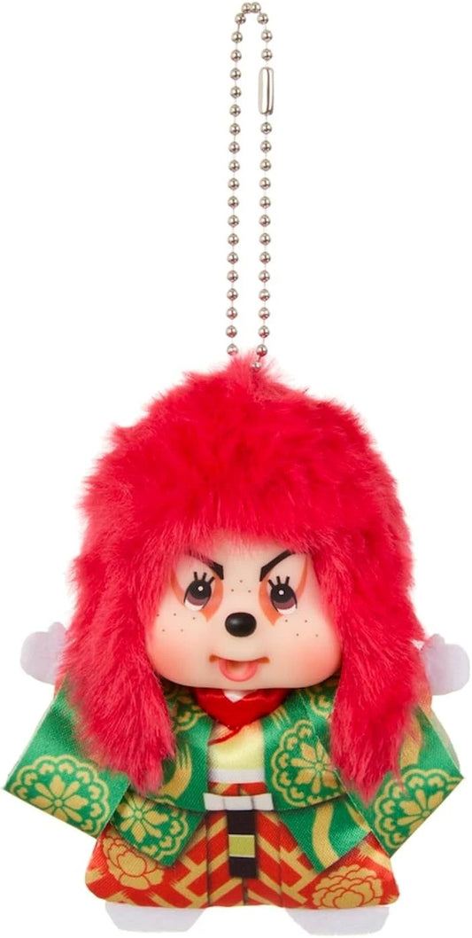 Monchhichi • Mini Kabuki Lion Dancer Big Face Keychain, Imported Japan