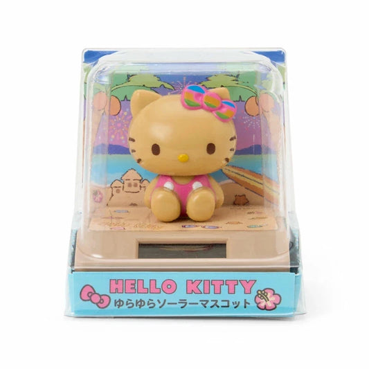 Sanrio • Tanning Tan Beach Hello Kitty Solar Powered Dancing Bobble Dashboard Toy, Imported Japan